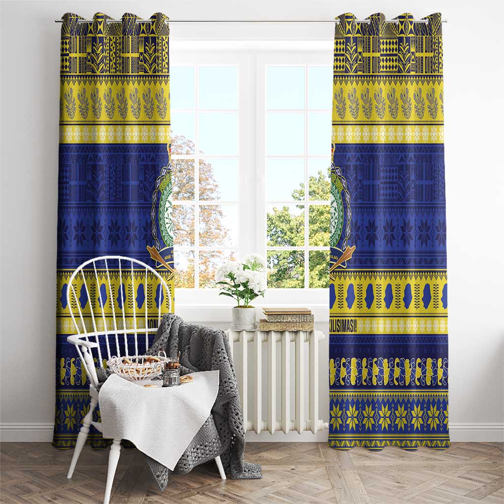 Niue Christmas Window Curtain Monuina e Kilisimasi Hiapo Motifs - Polynesian Pride
