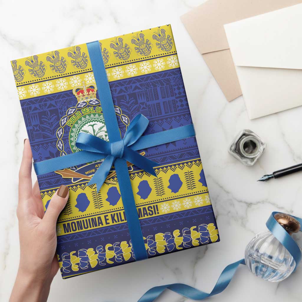 Niue Christmas Wrapping Paper Monuina e Kilisimasi Hiapo Motifs - Polynesian Pride