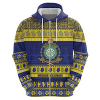 Niue Christmas Zip Hoodie Monuina e Kilisimasi Hiapo Motifs - Polynesian Pride