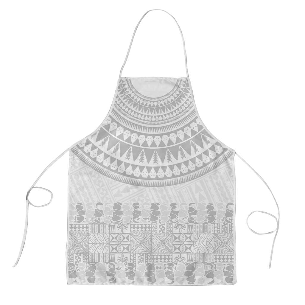 Niue White Sunday Apron Tapu Fanau Ia Puakenikeni Hiapo Pattern - Polynesian Pride