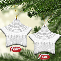 Niue White Sunday Ceramic Ornament Tapu Fanau Ia Puakenikeni Hiapo Pattern LT14 Star White - Polynesian Pride