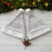 Niue White Sunday Christmas Santa Hat Tapu Fanau Ia Puakenikeni Hiapo Pattern - Polynesian Pride