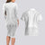 Niue White Sunday Couples Matching Long Sleeve Bodycon Dress and Hawaiian Shirt Tapu Fanau Ia Puakenikeni Hiapo Pattern - Polynesian Pride