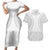 Niue White Sunday Couples Matching Short Sleeve Bodycon Dress and Hawaiian Shirt Tapu Fanau Ia Puakenikeni Hiapo Pattern - Polynesian Pride