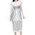 Niue White Sunday Family Matching Long Sleeve Bodycon Dress and Hawaiian Shirt Tapu Fanau Ia Puakenikeni Hiapo Pattern - Polynesian Pride