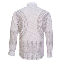 Niue White Sunday Family Matching Off Shoulder Short Dress and Hawaiian Shirt Tapu Fanau Ia Puakenikeni Hiapo Pattern - Polynesian Pride