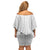 Niue White Sunday Family Matching Off Shoulder Short Dress and Hawaiian Shirt Tapu Fanau Ia Puakenikeni Hiapo Pattern - Polynesian Pride
