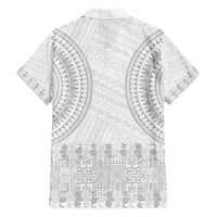 Niue White Sunday Family Matching Short Sleeve Bodycon Dress and Hawaiian Shirt Tapu Fanau Ia Puakenikeni Hiapo Pattern - Polynesian Pride