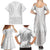 Niue White Sunday Family Matching Summer Maxi Dress and Hawaiian Shirt Tapu Fanau Ia Puakenikeni Hiapo Pattern - Polynesian Pride