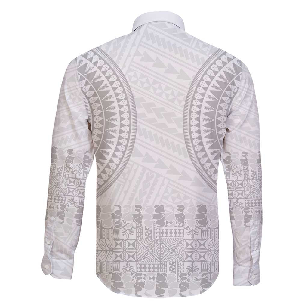 Niue White Sunday Family Matching Summer Maxi Dress and Hawaiian Shirt Tapu Fanau Ia Puakenikeni Hiapo Pattern - Polynesian Pride