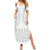 Niue White Sunday Family Matching Summer Maxi Dress and Hawaiian Shirt Tapu Fanau Ia Puakenikeni Hiapo Pattern - Polynesian Pride