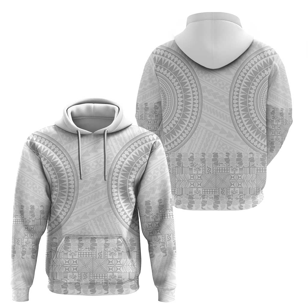Niue White Sunday Hoodie Tapu Fanau Ia Puakenikeni Hiapo Pattern - Polynesian Pride