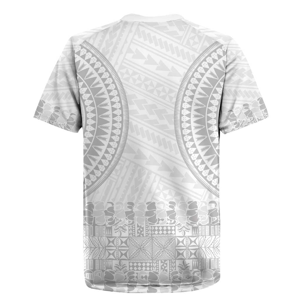 Niue White Sunday Rugby Jersey Tapu Fanau Ia Puakenikeni Hiapo Pattern - Polynesian Pride
