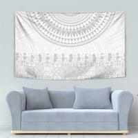 Niue White Sunday Tapestry Tapu Fanau Ia Puakenikeni Hiapo Pattern - Polynesian Pride