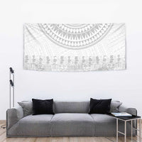 Niue White Sunday Tapestry Tapu Fanau Ia Puakenikeni Hiapo Pattern - Polynesian Pride