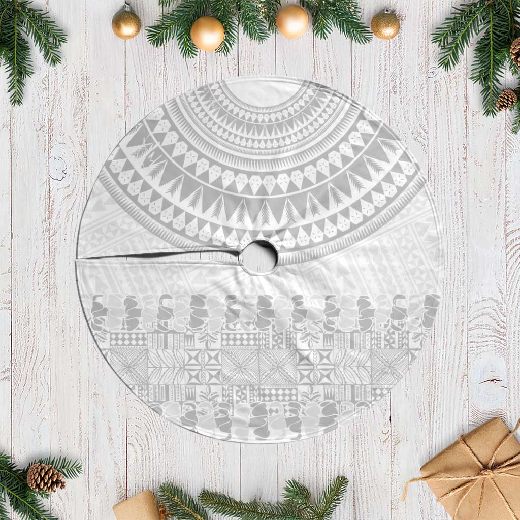 Niue White Sunday Tree Skirt Tapu Fanau Ia Puakenikeni Hiapo Pattern LT14 Casual White - Polynesian Pride