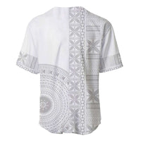 Niue White Sunday Baseball Jersey Half Hiapo Pattern Vibes - Polynesian Pride