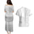 Niue White Sunday Couples Matching Puletasi and Hawaiian Shirt Half Hiapo Pattern Vibes - Polynesian Pride
