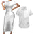Niue White Sunday Couples Matching Short Sleeve Bodycon Dress and Hawaiian Shirt Half Hiapo Pattern Vibes - Polynesian Pride