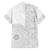 Niue White Sunday Family Matching Off The Shoulder Long Sleeve Dress and Hawaiian Shirt Half Hiapo Pattern Vibes - Polynesian Pride