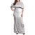 Niue White Sunday Family Matching Off Shoulder Maxi Dress and Hawaiian Shirt Half Hiapo Pattern Vibes - Polynesian Pride