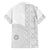 Niue White Sunday Family Matching Off Shoulder Short Dress and Hawaiian Shirt Half Hiapo Pattern Vibes - Polynesian Pride