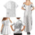 Niue White Sunday Family Matching Summer Maxi Dress and Hawaiian Shirt Half Hiapo Pattern Vibes - Polynesian Pride