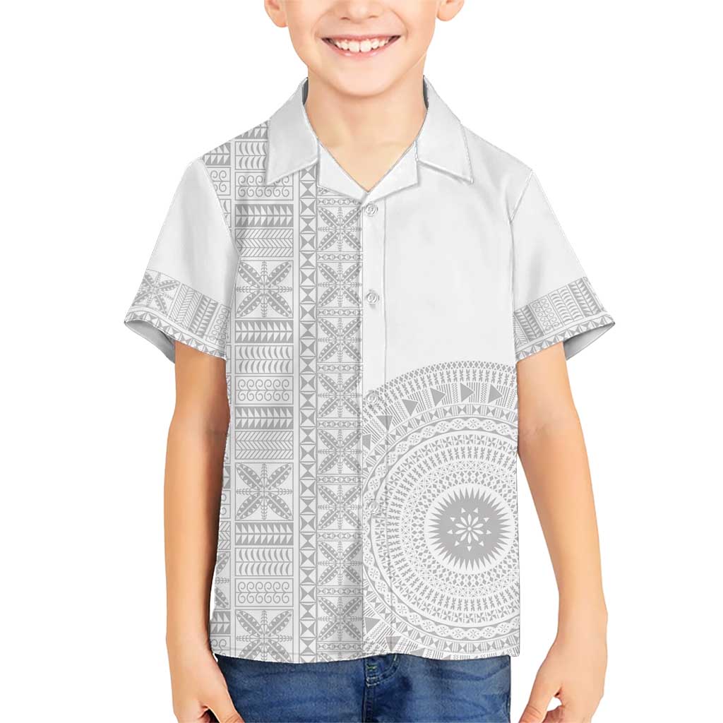 Niue White Sunday Hawaiian Shirt Half Hiapo Pattern Vibes - Polynesian Pride