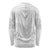 Niue White Sunday Long Sleeve Shirt Half Hiapo Pattern Vibes - Polynesian Pride