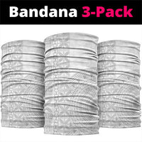 Niue White Sunday Neck Gaiter Half Hiapo Pattern Vibes - Polynesian Pride