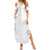 Niue White Sunday Summer Maxi Dress Half Hiapo Pattern Vibes - Polynesian Pride