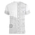 Niue White Sunday Women V-Neck T-Shirt Half Hiapo Pattern Vibes - Polynesian Pride