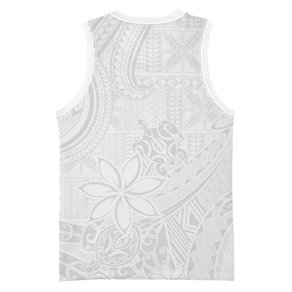 Tapu Fanau Ia Niue Basketball Jersey Happy White Sunday Unique Hiapo - Polynesian Pride