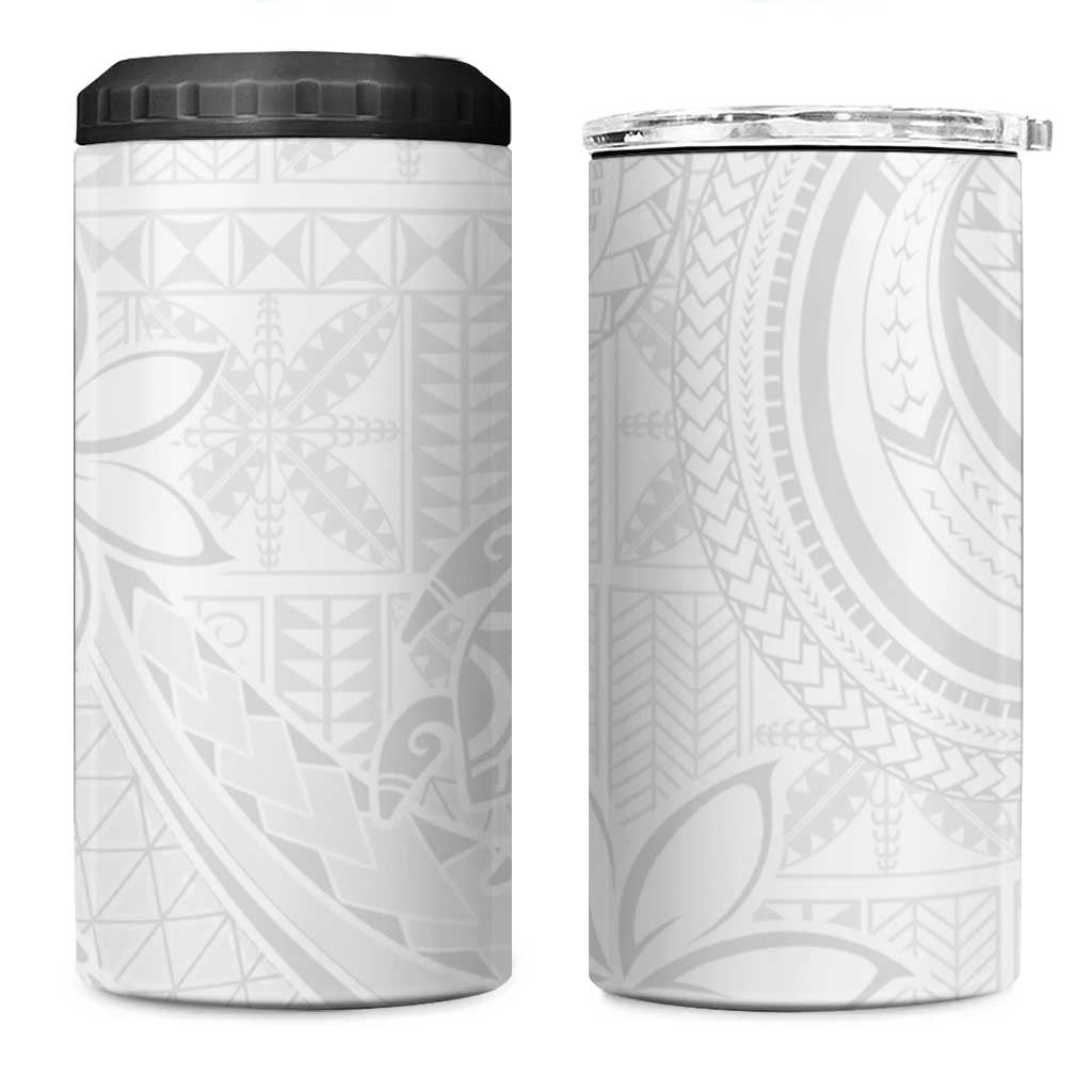 Tapu Fanau Ia Niue 4 in 1 Can Cooler Tumbler Happy White Sunday Unique Hiapo - Polynesian Pride