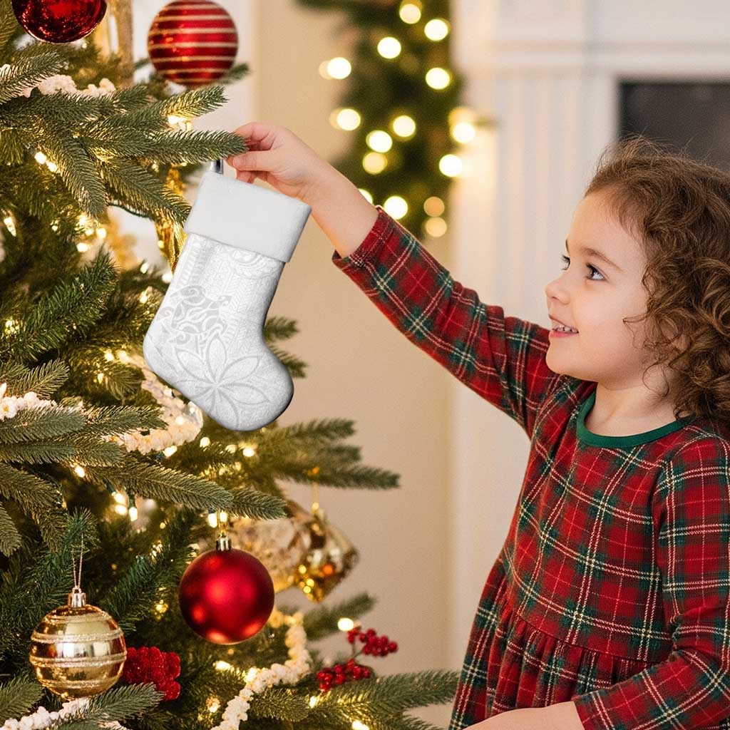 Tapu Fanau Ia Niue Christmas Stocking Happy White Sunday Unique Hiapo - Polynesian Pride