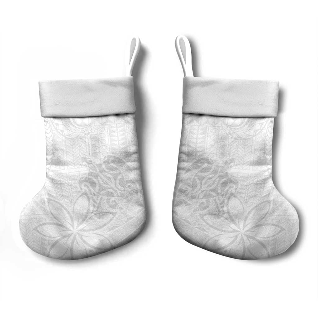 Tapu Fanau Ia Niue Christmas Stocking Happy White Sunday Unique Hiapo - Polynesian Pride