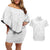 Tapu Fanau Ia Niue Couples Matching Off Shoulder Short Dress and Hawaiian Shirt Happy White Sunday Unique Hiapo - Polynesian Pride
