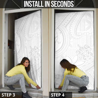 Tapu Fanau Ia Niue Door Cover Happy White Sunday Unique Hiapo - Polynesian Pride