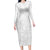 Tapu Fanau Ia Niue Family Matching Long Sleeve Bodycon Dress and Hawaiian Shirt Happy White Sunday Unique Hiapo - Polynesian Pride