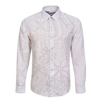 Tapu Fanau Ia Niue Long Sleeve Button Shirt Happy White Sunday Unique Hiapo - Polynesian Pride