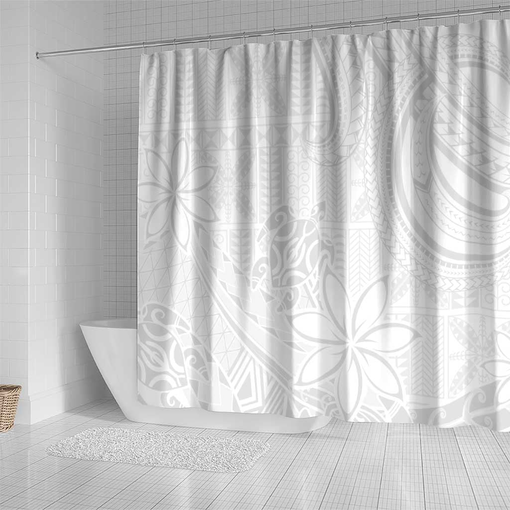 Tapu Fanau Ia Niue Shower Curtain Happy White Sunday Unique Hiapo - Polynesian Pride