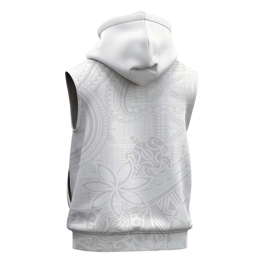 Tapu Fanau Ia Niue Sleeveless Hoodie Happy White Sunday Unique Hiapo - Polynesian Pride