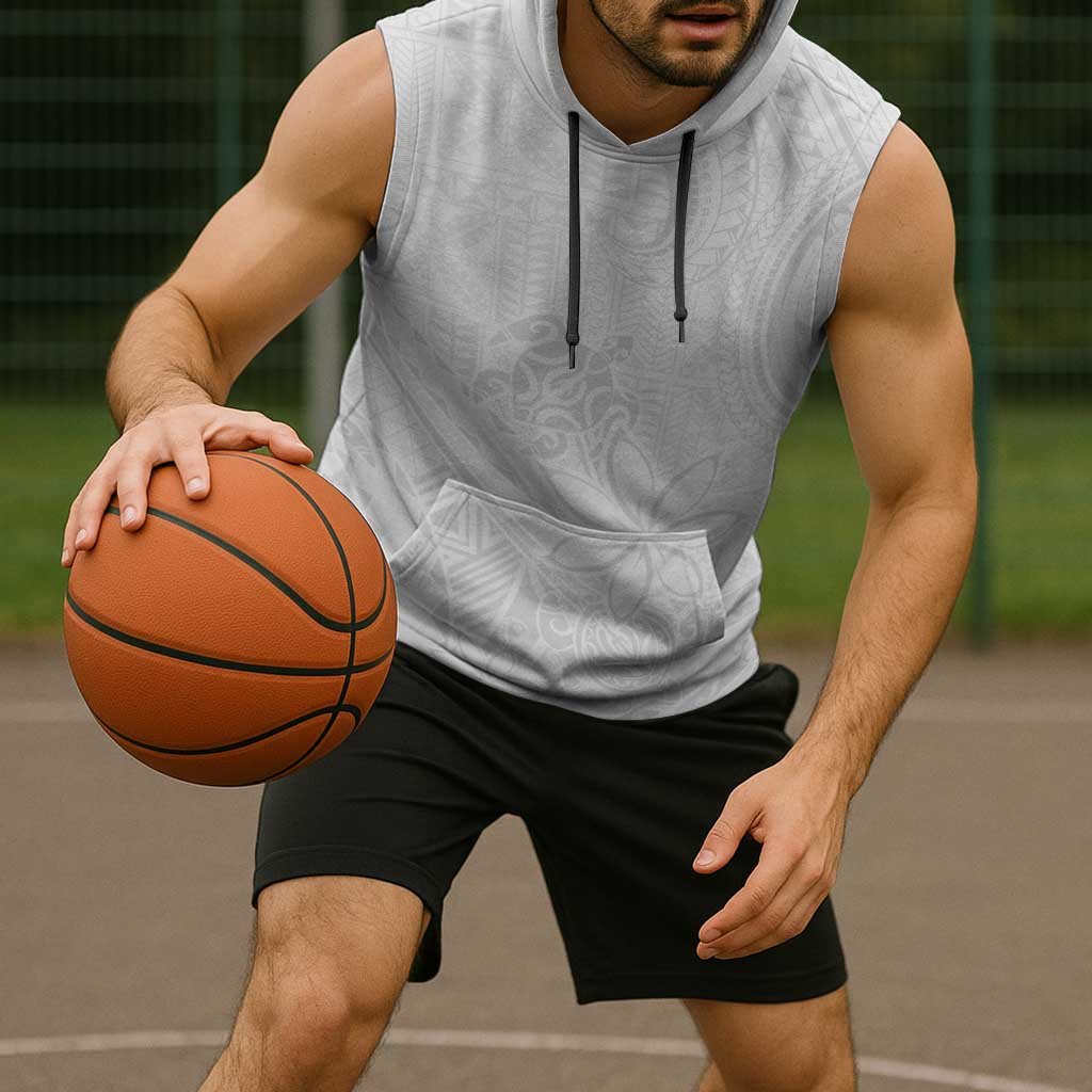 Tapu Fanau Ia Niue Sleeveless Hoodie Happy White Sunday Unique Hiapo - Polynesian Pride