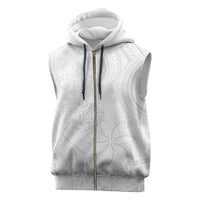 Tapu Fanau Ia Niue Sleeveless Zip Hoodie Happy White Sunday Unique Hiapo - Polynesian Pride