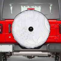 Tapu Fanau Ia Niue Spare Tire Cover Happy White Sunday Unique Hiapo - Polynesian Pride