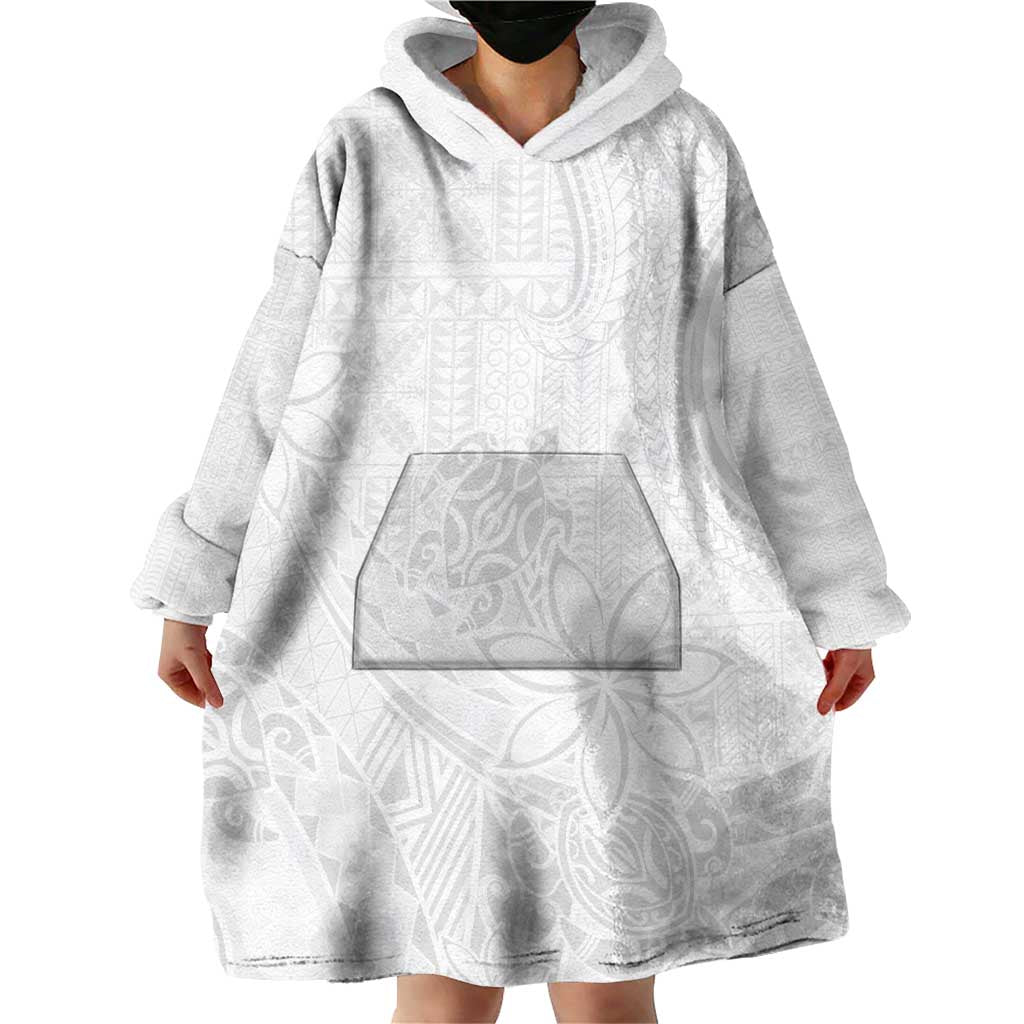 Tapu Fanau Ia Niue Wearable Blanket Hoodie Happy White Sunday Unique Hiapo - Polynesian Pride