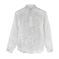 Tapu Fanau Ia Niue Women Casual Shirt Happy White Sunday Unique Hiapo - Polynesian Pride