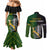 Personalised New Zealand and South Africa Rugby Couples Matching Mermaid Dress and Long Sleeve Button Shirt 2023 World Cup Final All Black Springboks Together LT14 - Polynesian Pride