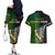 Personalised New Zealand and South Africa Rugby Couples Matching Off The Shoulder Long Sleeve Dress and Hawaiian Shirt 2023 World Cup Final All Black Springboks Together LT14 - Polynesian Pride