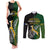 Personalised New Zealand and South Africa Rugby Couples Matching Tank Maxi Dress and Long Sleeve Button Shirt 2023 World Cup Final All Black Springboks Together LT14 Black - Polynesian Pride